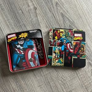 NWT Marvel Comics Genuine Leather Chain Wallet